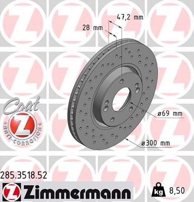 Zimmermann 285.3518.52 - Brake Disc onlydrive.pro