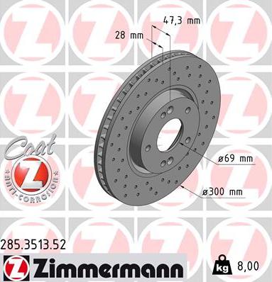 Zimmermann 285.3513.52 - Brake Disc onlydrive.pro