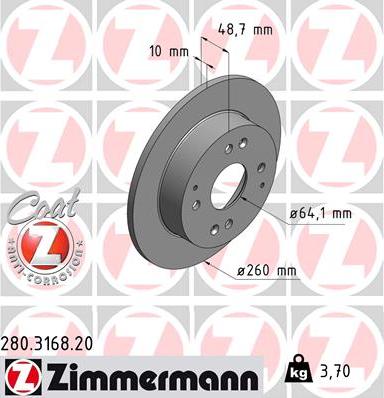 Zimmermann 280.3168.20 - Brake Disc onlydrive.pro