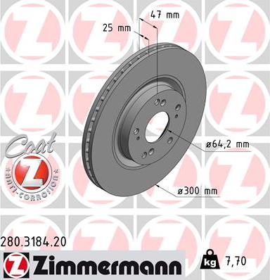 Zimmermann 280.3184.20 - Brake Disc onlydrive.pro