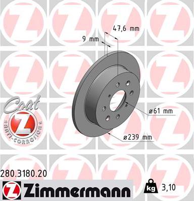 Zimmermann 280.3180.20 - Bremžu diski onlydrive.pro