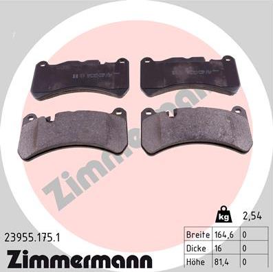 Zimmermann 23955.175.1 - Тормозные колодки, дисковые, комплект onlydrive.pro