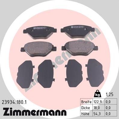 Zimmermann 23934.180.1 - Bremžu uzliku kompl., Disku bremzes onlydrive.pro