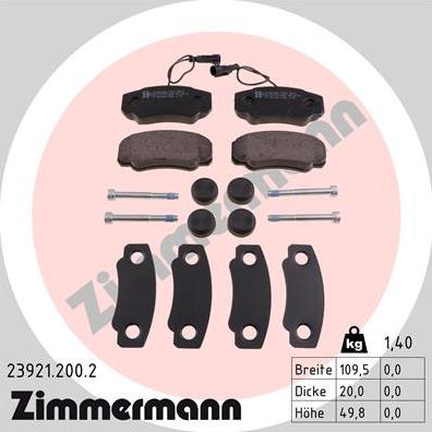 Zimmermann 23921.200.2 - Brake Pad Set, disc brake onlydrive.pro