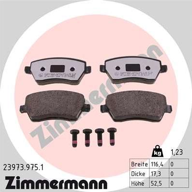 Zimmermann 23973.975.1 - Brake Pad Set, disc brake onlydrive.pro
