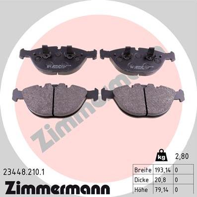 Zimmermann 23448.210.1 - Brake Pad Set, disc brake onlydrive.pro