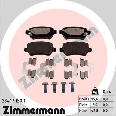 Zimmermann 23417.150.1 - Brake Pad Set, disc brake onlydrive.pro
