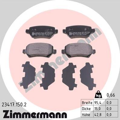 Zimmermann 23417.150.2 - Brake Pad Set, disc brake onlydrive.pro