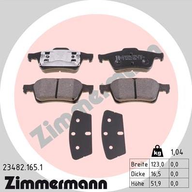 Zimmermann 23482.165.1 - Brake Pad Set, disc brake onlydrive.pro