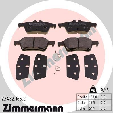 Zimmermann 23482.165.2 - Тормозные колодки, дисковые, комплект onlydrive.pro