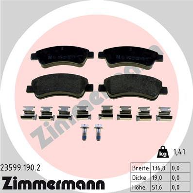 Zimmermann 23599.190.2 - Brake Pad Set, disc brake onlydrive.pro