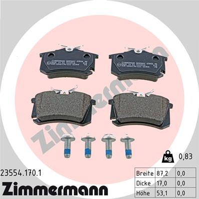 Zimmermann 23554.170.1 - Brake Pad Set, disc brake onlydrive.pro
