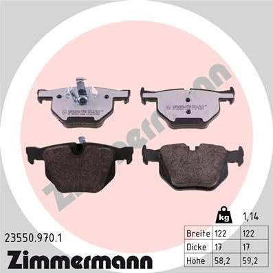 Zimmermann 23550.970.1 - Тормозные колодки, дисковые, комплект onlydrive.pro