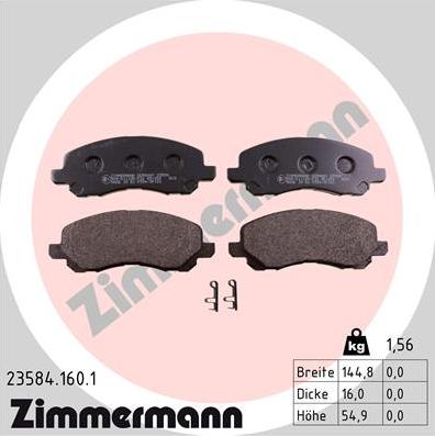 Zimmermann 23584.160.1 - Brake Pad Set, disc brake onlydrive.pro
