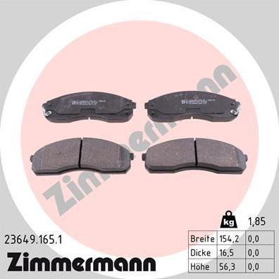 Zimmermann 23649.165.1 - Brake Pad Set, disc brake onlydrive.pro