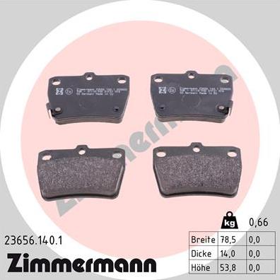 Zimmermann 23656.140.1 - Brake Pad Set, disc brake onlydrive.pro