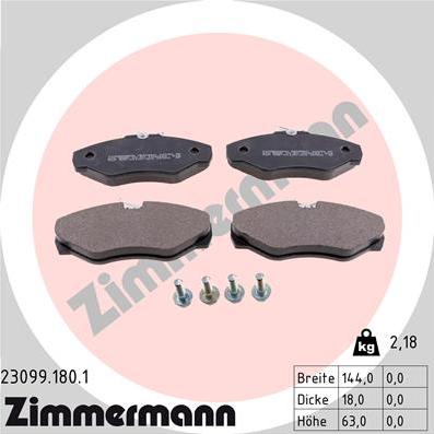 Zimmermann 23099.180.1 - Brake Pad Set, disc brake onlydrive.pro