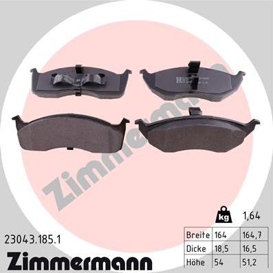 Zimmermann 23043.185.1 - Brake Pad Set, disc brake onlydrive.pro