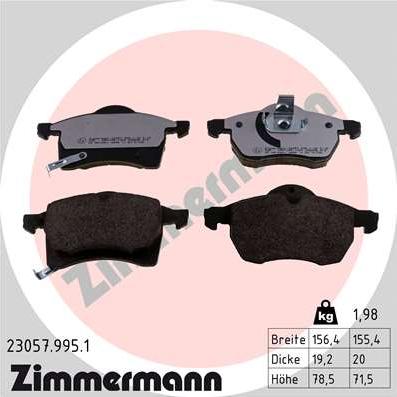 Zimmermann 23057.995.1 - Brake Pad Set, disc brake onlydrive.pro