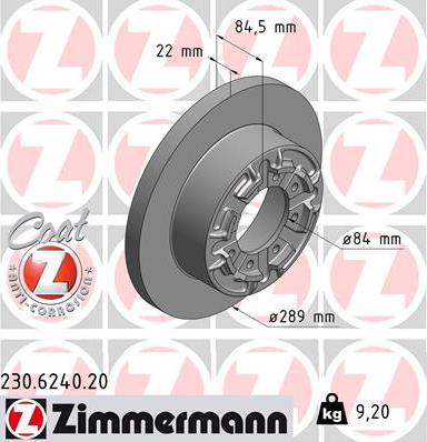 Zimmermann 230.6240.20 - Brake Disc onlydrive.pro