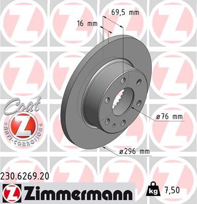 Zimmermann 230.6269.20 - Brake Disc onlydrive.pro