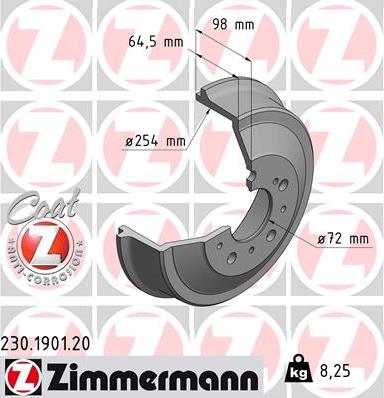 Zimmermann 230.1901.20 - Bremžu trumulis onlydrive.pro