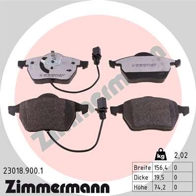 Zimmermann 23018.900.1 - Brake Pad Set, disc brake onlydrive.pro