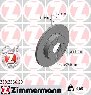 Zimmermann 230.2356.20 - Bremžu diski onlydrive.pro