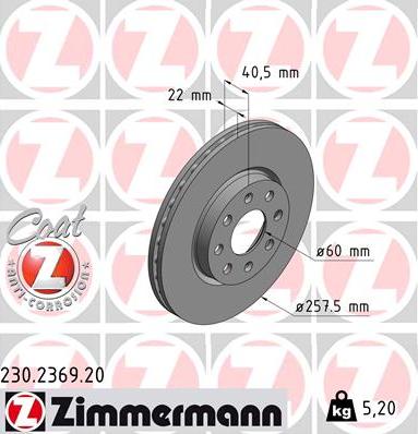 Zimmermann 230.2369.20 - Brake Disc onlydrive.pro