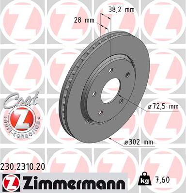 Zimmermann 230.2310.20 - Brake Disc onlydrive.pro