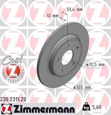 Zimmermann 230.2311.20 - Brake Disc onlydrive.pro