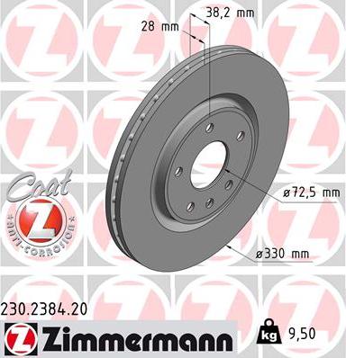 Zimmermann 230.2384.20 - Brake Disc onlydrive.pro