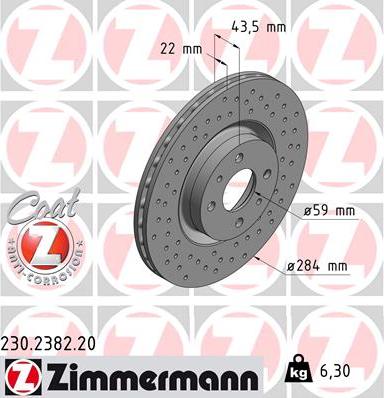 Zimmermann 230.2382.20 - Stabdžių diskas onlydrive.pro