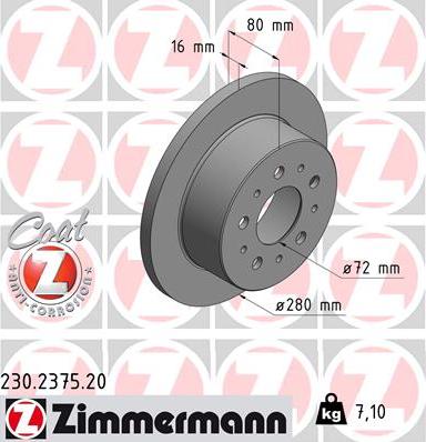 Zimmermann 230.2375.20 - Brake Disc onlydrive.pro