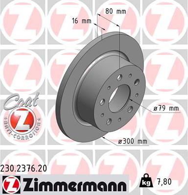 Zimmermann 230.2376.20 - Stabdžių diskas onlydrive.pro