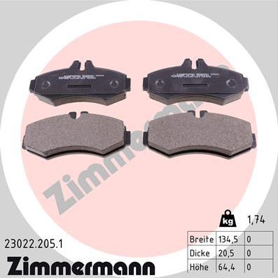 Zimmermann 23022.205.1 - Brake Pad Set, disc brake onlydrive.pro