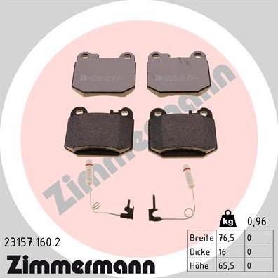 Zimmermann 23157.160.2 - Bremžu uzliku kompl., Disku bremzes onlydrive.pro