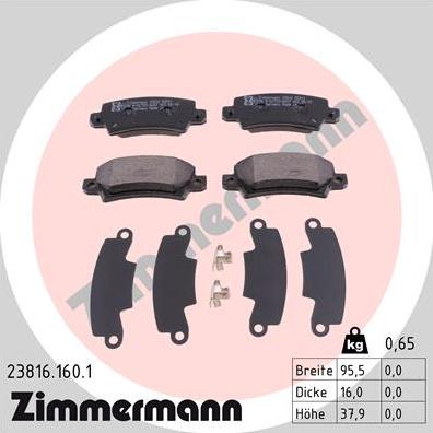 Zimmermann 23816.160.1 - Brake Pad Set, disc brake onlydrive.pro