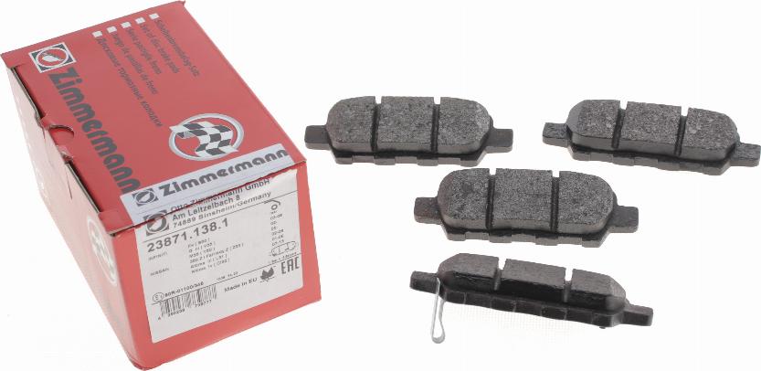 Zimmermann 23871.138.1 - Brake Pad Set, disc brake onlydrive.pro