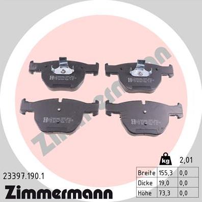 Zimmermann 23397.190.1 - Bremžu uzliku kompl., Disku bremzes onlydrive.pro