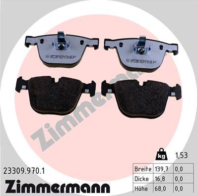 Zimmermann 23309.970.1 - Brake Pad Set, disc brake onlydrive.pro