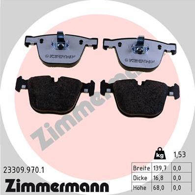 Zimmermann 23309.970.1 - Stabdžių trinkelių rinkinys, diskinis stabdys onlydrive.pro