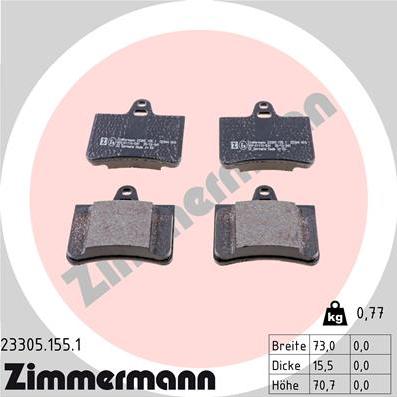 Zimmermann 23305.155.1 - Brake Pad Set, disc brake onlydrive.pro