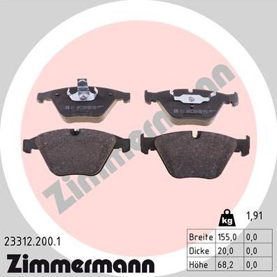 Zimmermann 23312.200.1 - Piduriklotsi komplekt,ketaspidur onlydrive.pro