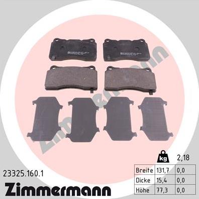 Zimmermann 23325.160.1 - Brake Pad Set, disc brake onlydrive.pro
