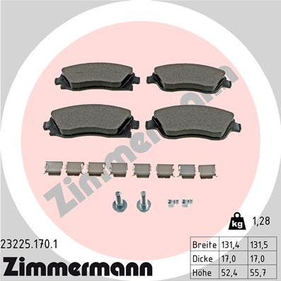 Zimmermann 23225.170.1 - Bremžu uzliku kompl., Disku bremzes onlydrive.pro