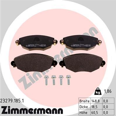 Zimmermann 23279.185.1 - Brake Pad Set, disc brake onlydrive.pro