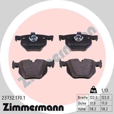 Zimmermann 23732.170.1 - Brake Pad Set, disc brake onlydrive.pro