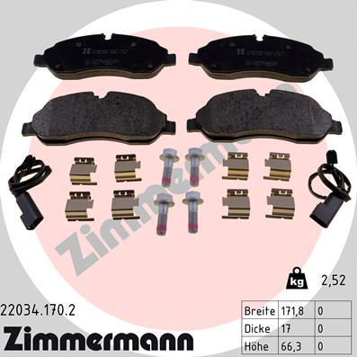 Zimmermann 22034.170.2 - Brake Pad Set, disc brake onlydrive.pro