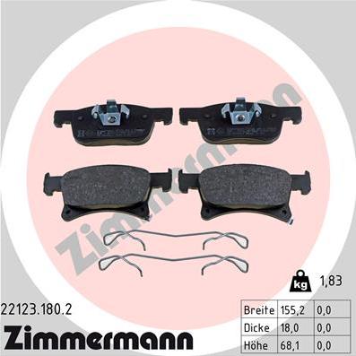 Zimmermann 22123.180.2 - Brake Pad Set, disc brake onlydrive.pro